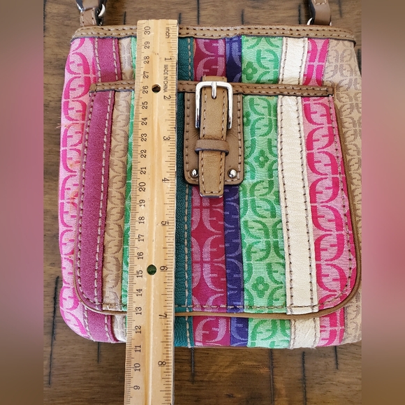 VINTAGE Fossil Multicolored Striped Crossbody Bag - Picture 13 of 13